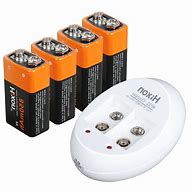 Image result for 9 Volt Rechargeable Battery and Charger