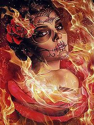 Image result for Gothic Art Skull Girl