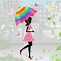 Image result for Girl with Umbrella in Rain Silhouette