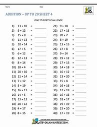 Image result for Free Addition Math Facts Worksheets