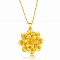 Image result for 24K Solid Gold Flower Pendant