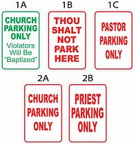 Image result for Church Parking Signs