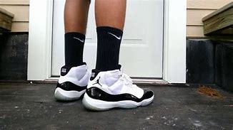 Image result for Jordan 11 Concord On Feet