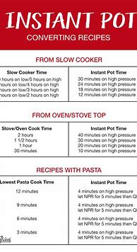 Image result for Slow Cooker to Instant Pot Time