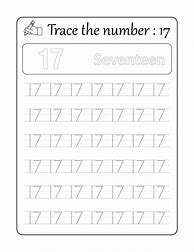 Image result for Learn to Trace Number 17