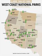 Image result for west coast national parks map