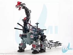Image result for Black Robot Dinosaur Toy with Guns for Arms