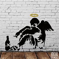 Image result for Banksy Fallen Angel Stencil