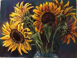 Image result for Sunflowers Pastel Painting