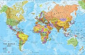 Image result for World Map A3 Print