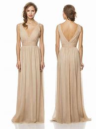 Image result for Chiffon Champagne Bridesmaid Dress