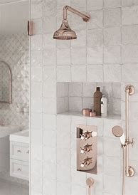 Image result for White and Rose Gold Bathroom