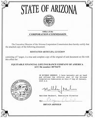 Image result for Arizona Certificate of Organization