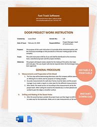 Image result for Blank Work Instruction Template