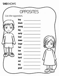 Image result for Opposites Worksheets Coloring Pages