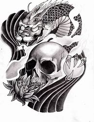 Image result for Dragon Skull Tattoo Designs Drawings