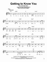 Image result for Getting to Know You Chords and Lyrics All