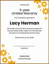 Image result for Warranty Card Template