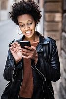 Image result for Woman Holding a Mobile Phone