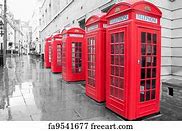 Image result for Black and White Print Showing Red Phone Box