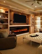Image result for Living Room with a Fireplace and TV Over Top
