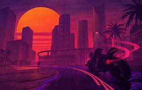 Image result for Neon City with Motorcycle