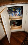 Image result for Corner Cabinet with Lazy Susan and Top Drawer