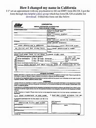 Image result for California DMV Name Change Form
