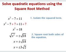 Image result for Solving Quadratic Equations by Taking Square Roots