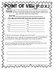Image result for Point of View Worksheets 4th Grade