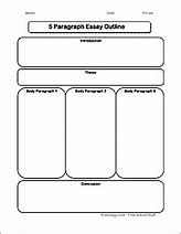 Image result for 5 Paragraph Essay Outline Graphic Organizer