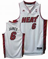 Image result for White LeBron James Miami Heat Jersey