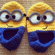 Image result for Crochet Minion Slippers Pattern for Adults