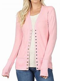 Image result for Cardigan Front Button Sweater