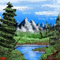 Image result for Bob Ross Pixel Art
