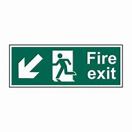 Image result for Fire Exit Signs Arrow Down150mm X 400Mm