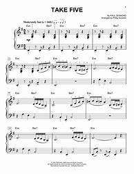 Image result for Take Five Jazz On Sheet Music