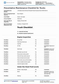 Image result for Garbage Truck Preventive Maintenance Checklist
