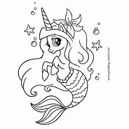 Image result for Unicorn Rainbow Mermaid and Cat Coloring