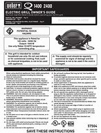 Image result for Owners Manual for Weber Q 400 Electric Grill