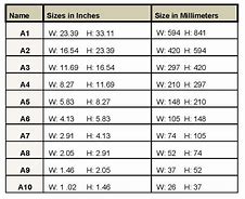 Image result for Printing Sizes Chart