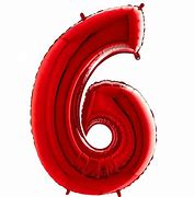 Image result for Red Number 6 Balloon