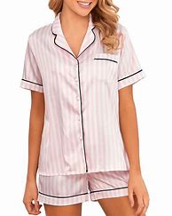 Image result for Girl Two Piece Button Up Pajamas