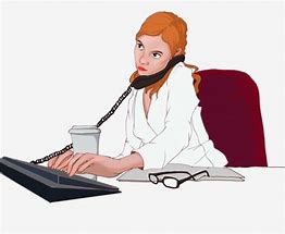 Image result for Clipart. A Secartery Making a Video Call