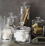 Image result for Glass Bathroom Canisters