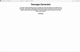 Image result for Random Teenager Generator