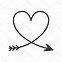 Image result for Arrow Heart Line Art