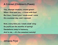 Image result for Cricket Poems Funny