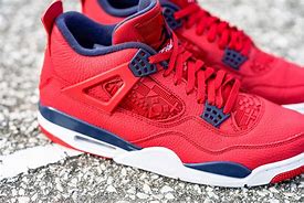 Image result for Jordan Retro 4 White and Red