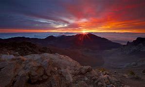 Image result for Sunset with Mountains